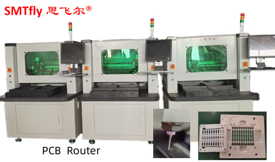 4.2KW L450mm جهاز توجيه محطة العمل المزدوجة باستخدام الحاسب الآلي Pcb / فصل PCB آلة التوجيه