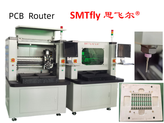PCB Router PCB Depaneling Equipment مع مكنسة كهربائية علوية